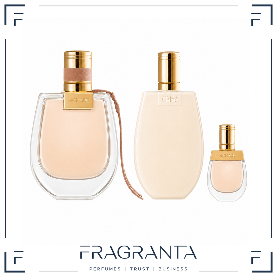 Chloé Nomade Set Eau de Parfum 75ml + Body Milk 100ml + Mini EdP 5ml – Produktbild