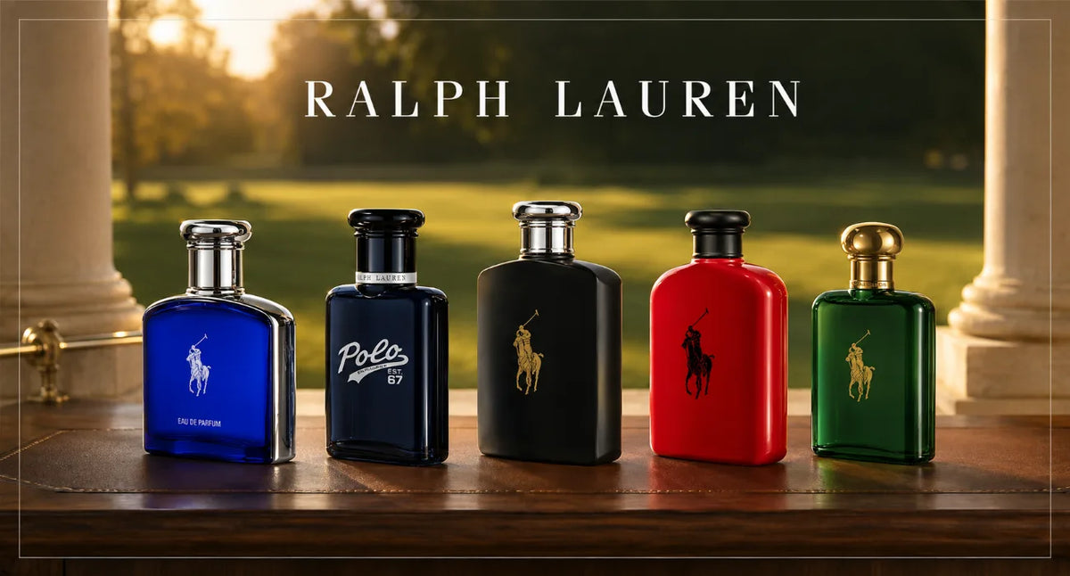 Ralph Lauren products from FRAGRANTA's live B2B assortment, shown on white