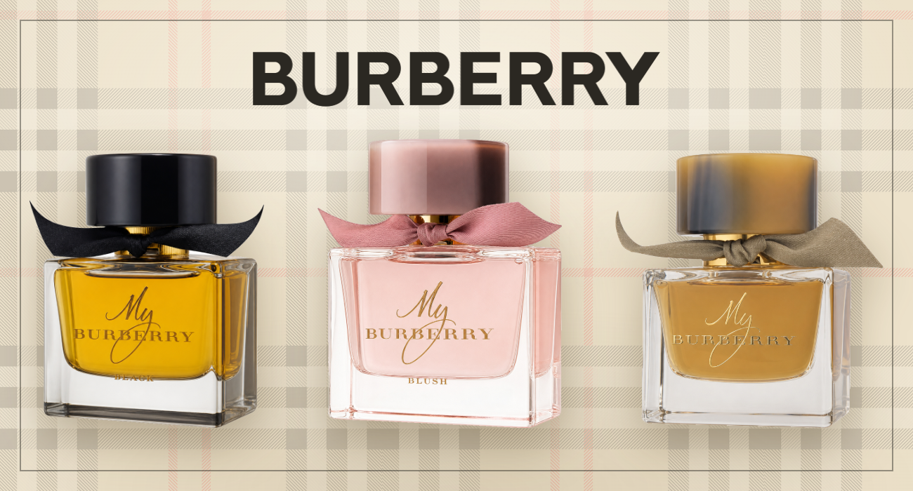Burberry products from FRAGRANTA's live B2B assortment, shown on white