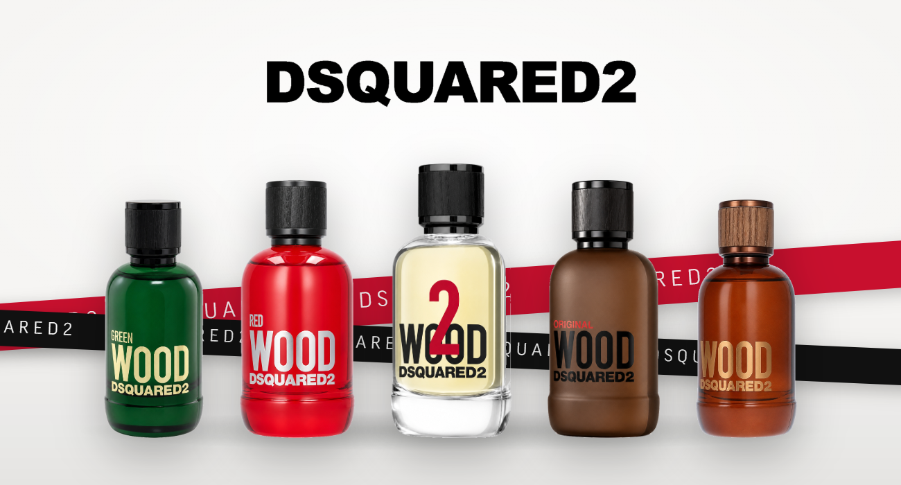 Dsquared² products from FRAGRANTA's live B2B assortment, shown on white