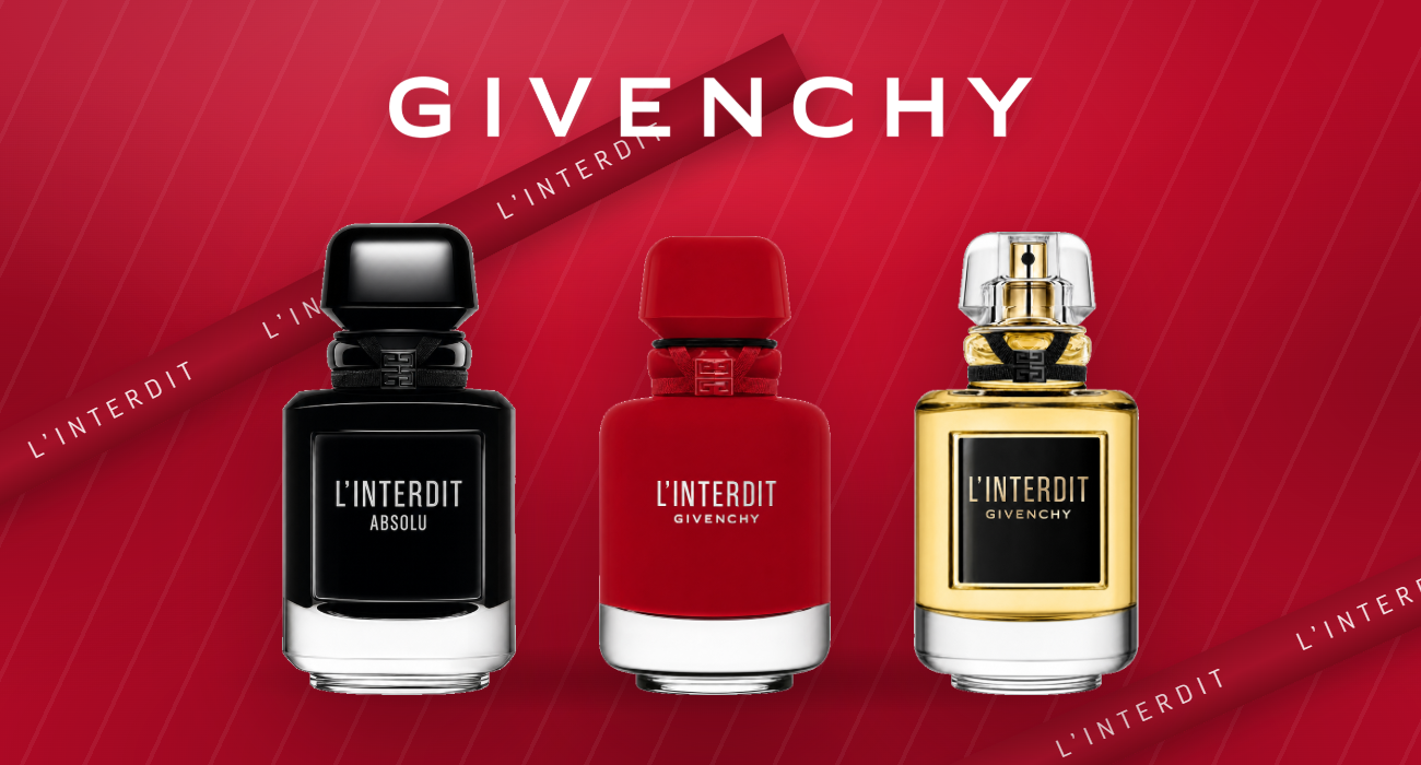 Givenchy products from FRAGRANTA's live B2B assortment, shown on white